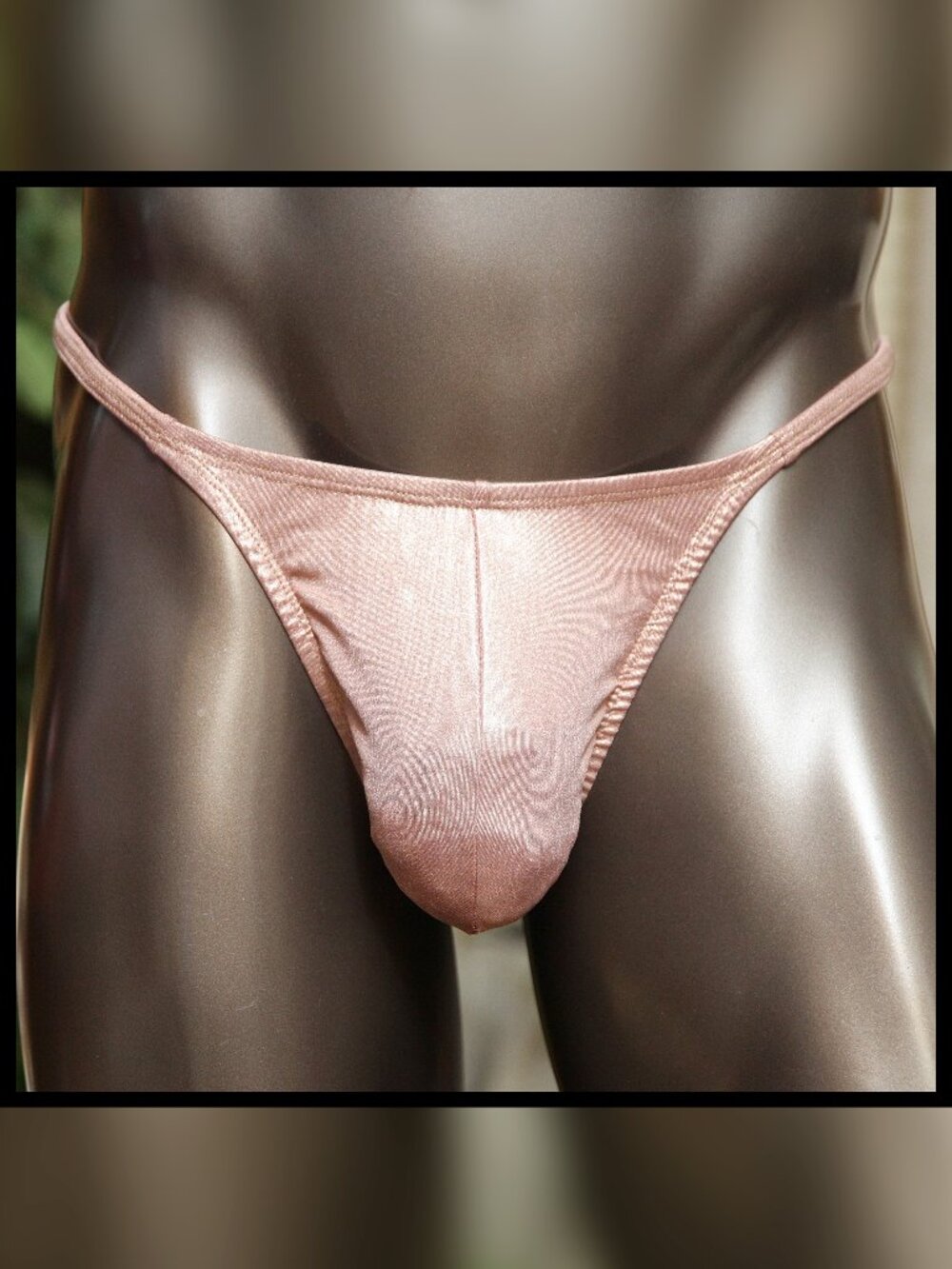 Mens Campagne Shiny Thin Sides Thong Handmade